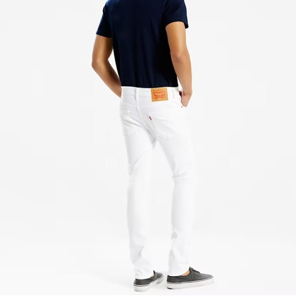 Levi’s Premium 511 Big E Red Tab White Slim Stretch Jeans Unisex W28 L30